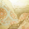 袋帯 六通柄 フォーマル用 正絹 幾何学柄・抽象柄 箔 帯 黄・黄土色_画像2