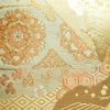 袋帯 六通柄 フォーマル用 正絹 幾何学柄・抽象柄 箔 帯 黄・黄土色_画像4