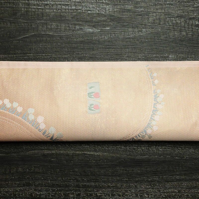袋帯 大内つづれ 六通柄 良品 フォーマル用 正絹 花柄 金糸 ピンク_画像13