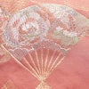 名古屋帯 太鼓柄 良品 ポリエステル 古典柄 名古屋仕立て 金糸 帯 扇子 ピンク_画像3