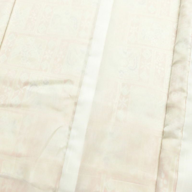 小紋 ポリエステル 幾何学柄・抽象柄 袷仕立て 身丈159cm 裄丈66.5cm 着物 橙_画像16