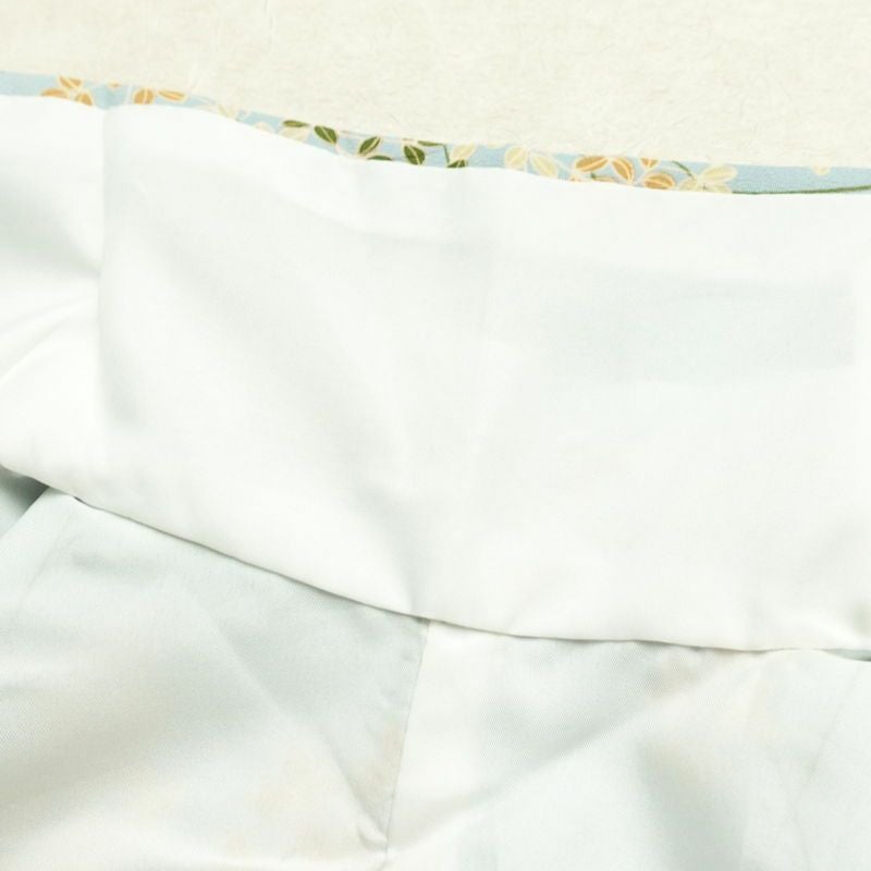 小紋 ポリエステル 木の葉・植物柄 袷仕立て 身丈164cm 裄丈66cm 着物 青・紺_画像19