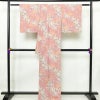 小紋 良品 ポリエステル 花柄 袷仕立て 身丈164.5cm 裄丈67.5cm 着物 ピンク_画像2