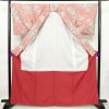 小紋 良品 ポリエステル 花柄 袷仕立て 身丈164.5cm 裄丈67.5cm 着物 ピンク_画像3