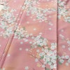 小紋 良品 ポリエステル 花柄 袷仕立て 身丈164.5cm 裄丈67.5cm 着物 ピンク_画像5