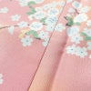 小紋 良品 ポリエステル 花柄 袷仕立て 身丈164.5cm 裄丈67.5cm 着物 ピンク_画像8