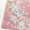 小紋 良品 ポリエステル 花柄 袷仕立て 身丈164.5cm 裄丈67.5cm 着物 ピンク_画像11