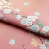 小紋 良品 ポリエステル 花柄 袷仕立て 身丈164.5cm 裄丈67.5cm 着物 ピンク_画像19
