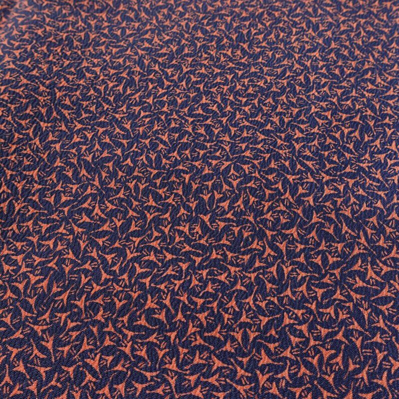 小紋 良品 総柄 ポリエステル 幾何学柄・抽象柄 袷仕立て 身丈154cm 裄丈63.5cm 着物 青・紺_画像6