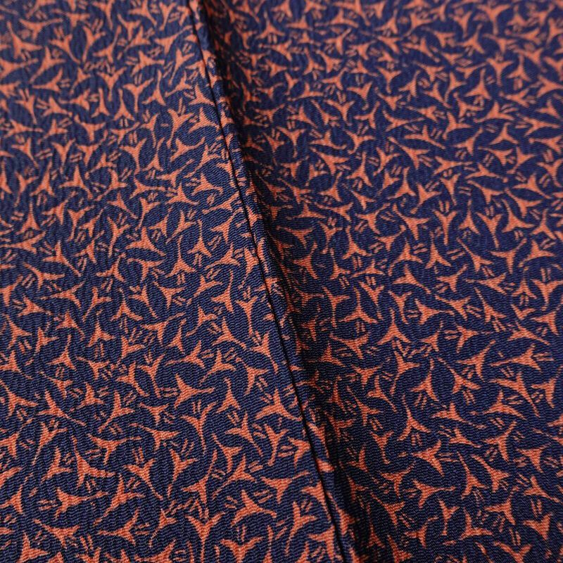 小紋 良品 総柄 ポリエステル 幾何学柄・抽象柄 袷仕立て 身丈154cm 裄丈63.5cm 着物 青・紺_画像9