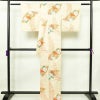小紋 良品 しつけ糸付き ポリエステル 花柄 袷仕立て 身丈162.5cm 裄丈64.5cm 着物 ベージュ_画像2
