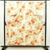 小紋 ポリエステル 花柄 袷仕立て 身丈153.5cm 裄丈64cm 着物 クリーム_画像1