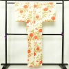 小紋 ポリエステル 花柄 袷仕立て 身丈153.5cm 裄丈64cm 着物 クリーム_画像2
