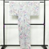 小紋 ポリエステル 花柄 袷仕立て 身丈159cm 裄丈65cm 着物 孔雀 グレー_画像2