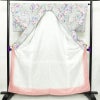 小紋 ポリエステル 花柄 袷仕立て 身丈159cm 裄丈65cm 着物 孔雀 グレー_画像3