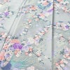 小紋 ポリエステル 花柄 袷仕立て 身丈159cm 裄丈65cm 着物 孔雀 グレー_画像5