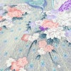 小紋 ポリエステル 花柄 袷仕立て 身丈159cm 裄丈65cm 着物 孔雀 グレー_画像8