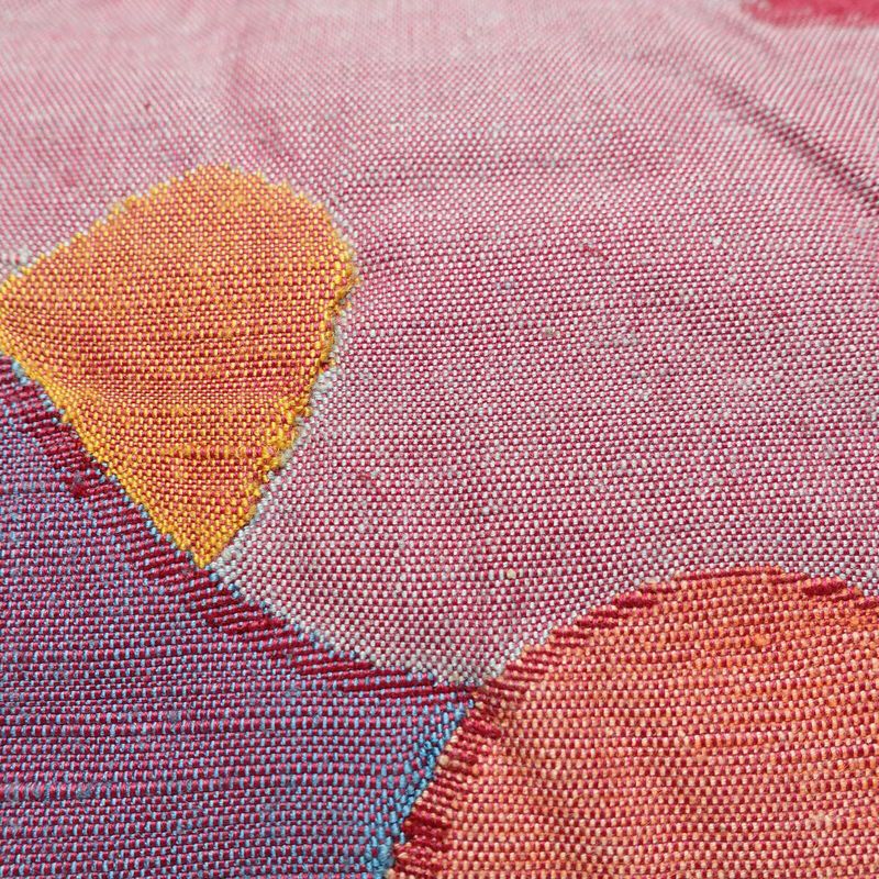 名古屋帯 六通柄 正絹 ふくれ織 花柄 松葉仕立て 帯 紫・藤色_画像4