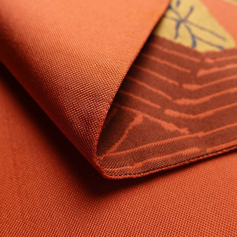 袋帯 六通柄 一般用 正絹 人物・動物柄 帯 橙_画像10