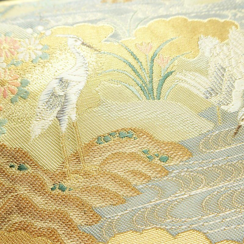 袋帯 琳派巻絵文 六通柄 美品 フォーマル用 正絹 古典柄 箔 金通し 金糸 帯 金・銀_画像6