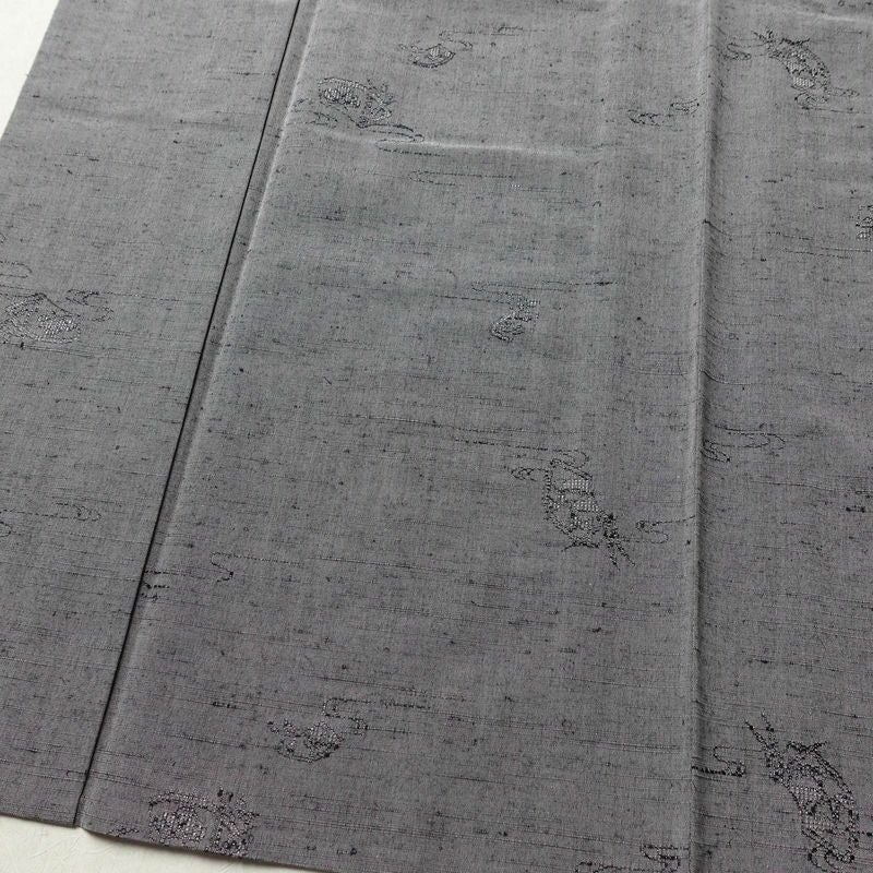 単衣 紬 正絹 古典柄 単衣仕立て 身丈157cm 裄丈63cm 一部しつけ糸付き 着物 紫・藤色_画像4