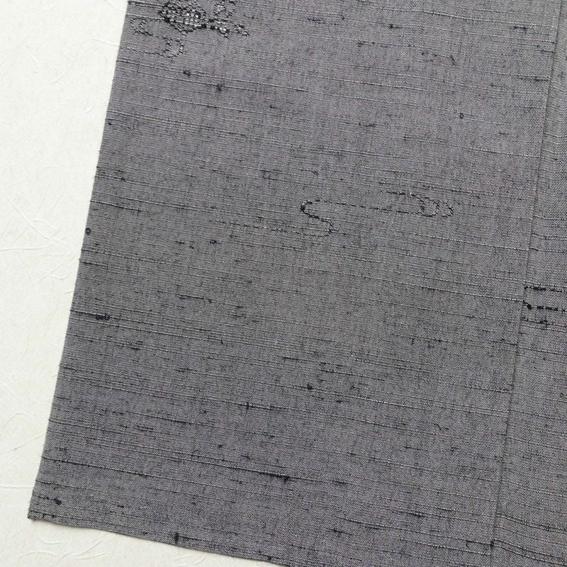 単衣 紬 正絹 古典柄 単衣仕立て 身丈157cm 裄丈63cm 一部しつけ糸付き 着物 紫・藤色_画像10