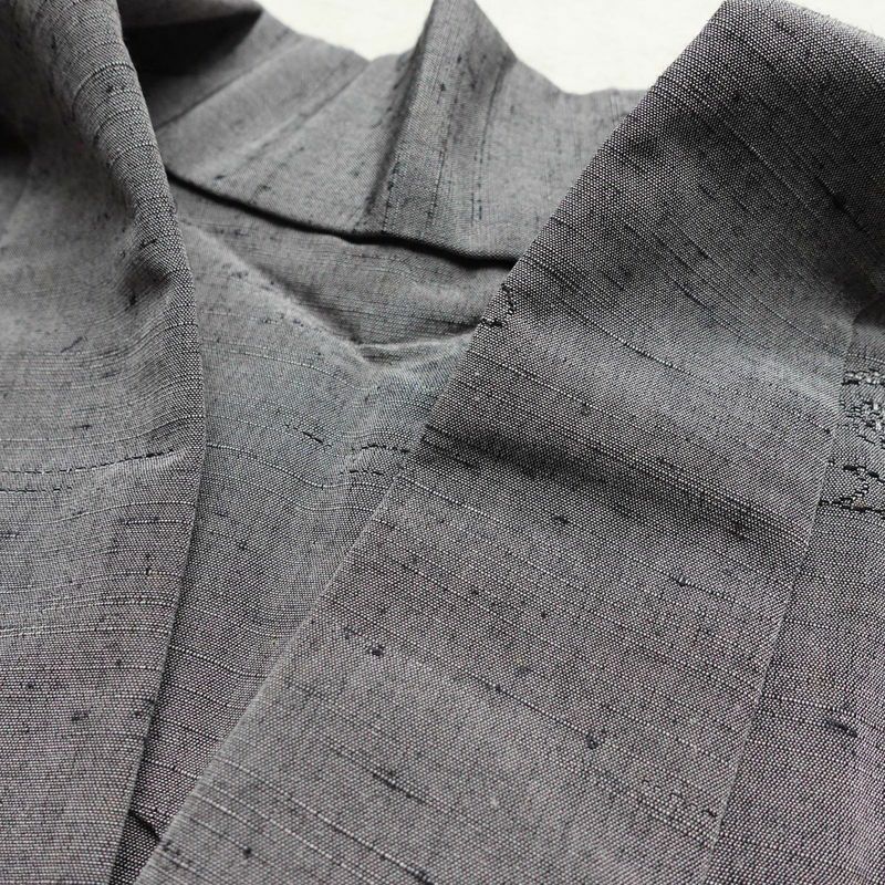 単衣 紬 正絹 古典柄 単衣仕立て 身丈157cm 裄丈63cm 一部しつけ糸付き 着物 紫・藤色_画像18