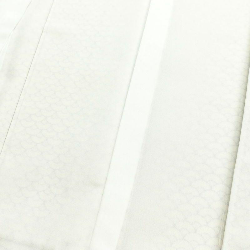 小紋 美品 しつけ糸付き ポリエステル 青海波 流水・波柄 袷仕立て 身丈156cm 裄丈64cm 着物 ベージュ_画像17