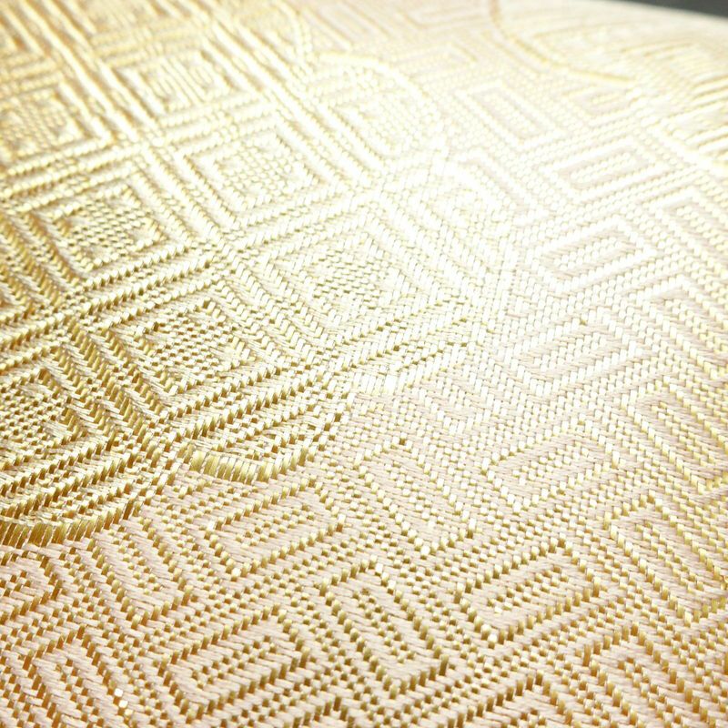 袋帯 佐賀錦 全通柄 フォーマル用 正絹 雲柄 箔 金糸 帯 ピンク_画像5