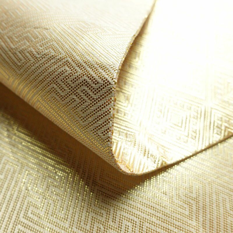 袋帯 佐賀錦 全通柄 フォーマル用 正絹 雲柄 箔 金糸 帯 ピンク_画像10