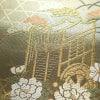 名古屋帯 純金箔二重織 六通柄 正絹 古典柄 名古屋仕立て 箔 帯 御所車 緑・うぐいす色_画像2