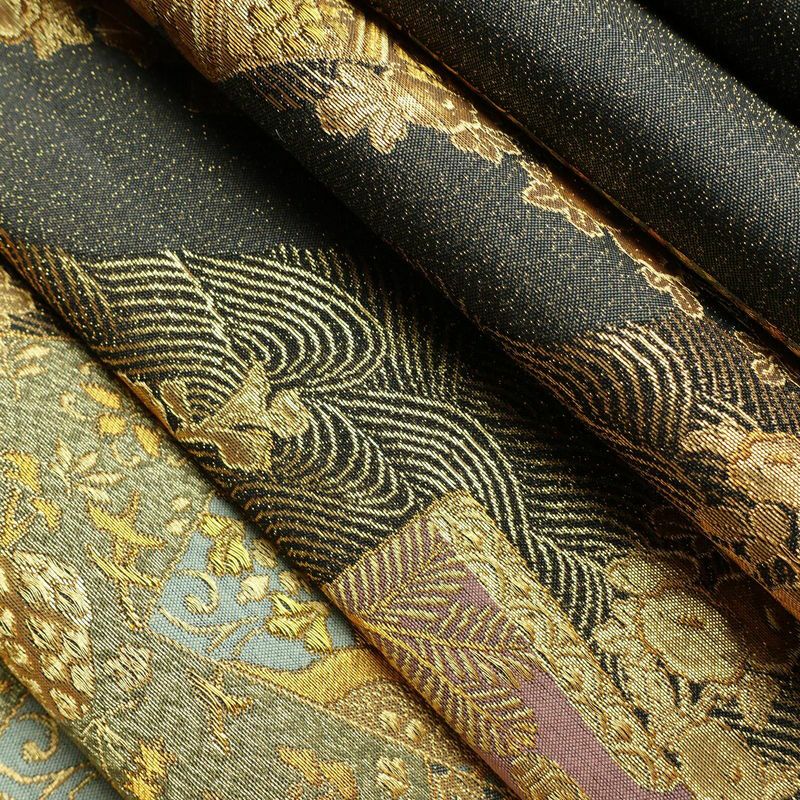 袋帯 六通柄 良品 フォーマル用 正絹 古典柄 箔 金通し 金糸 帯 グレー_画像20