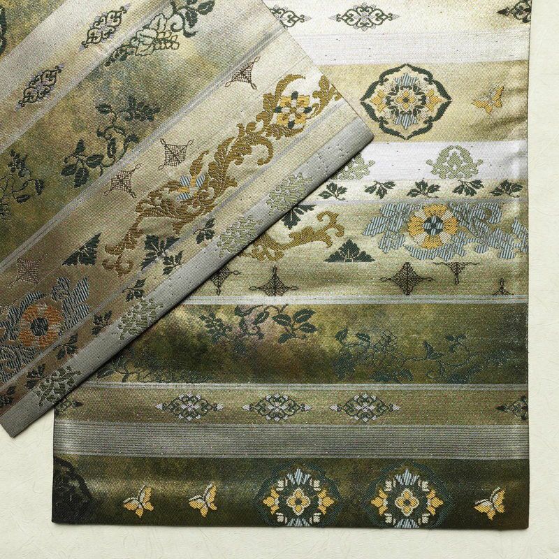 袋帯 六通柄 美品 フォーマル用 正絹 縞柄・線柄 箔 帯 多色使い_画像13