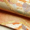 袋帯 六通柄 フォーマル用 正絹 幾何学柄・抽象柄 箔 金糸 銀糸 帯 橙_画像7