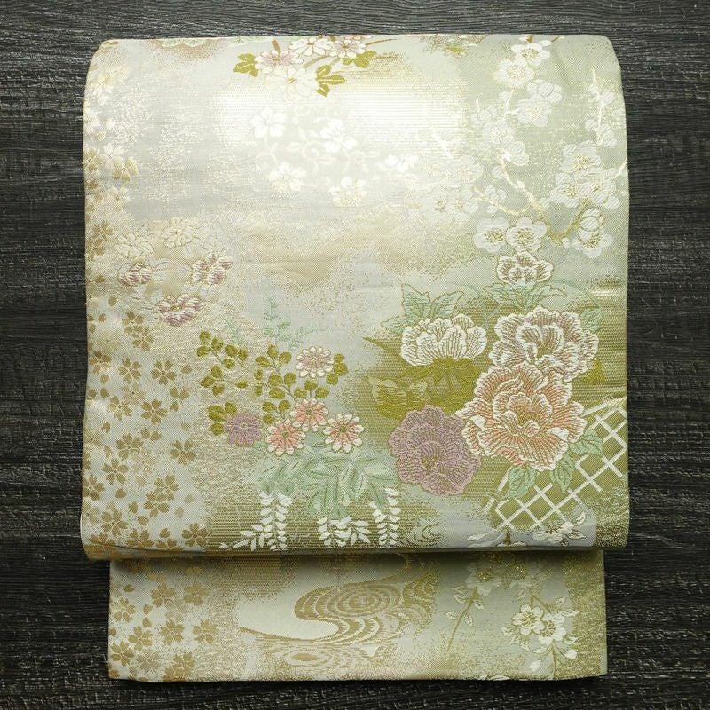 袋帯 六通柄 良品 フォーマル用 正絹 古典柄 金糸 帯 金・銀 | 六通柄