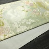 袋帯 六通柄 フォーマル用 正絹 花柄 箔 金糸 帯 緑・うぐいす色_画像11