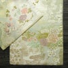 袋帯 六通柄 フォーマル用 正絹 花柄 箔 金糸 帯 緑・うぐいす色_画像13