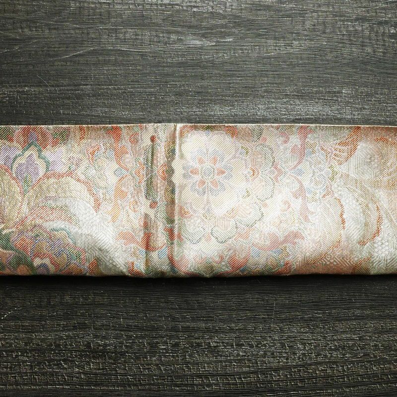 袋帯 六通柄 フォーマル用 正絹 花柄 箔 帯 金・銀_画像15