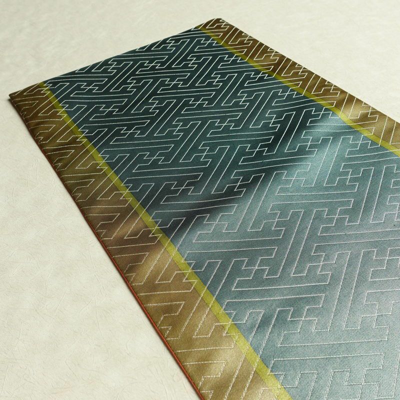 袋帯 二代目清次郎 太鼓柄 落款入り フォーマル用 正絹 花柄 箔 帯 多色使い_画像18