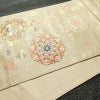 袋帯 六通柄 フォーマル用 正絹 幾何学柄・抽象柄 箔 金糸 帯 ベージュ_画像11