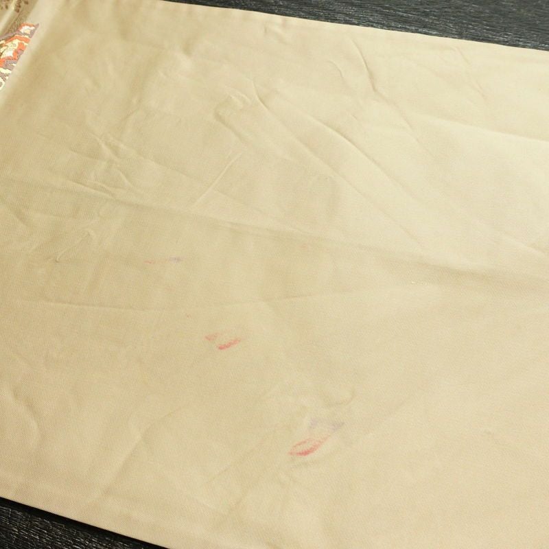 袋帯 六通柄 フォーマル用 正絹 幾何学柄・抽象柄 箔 金糸 帯 ベージュ_画像18