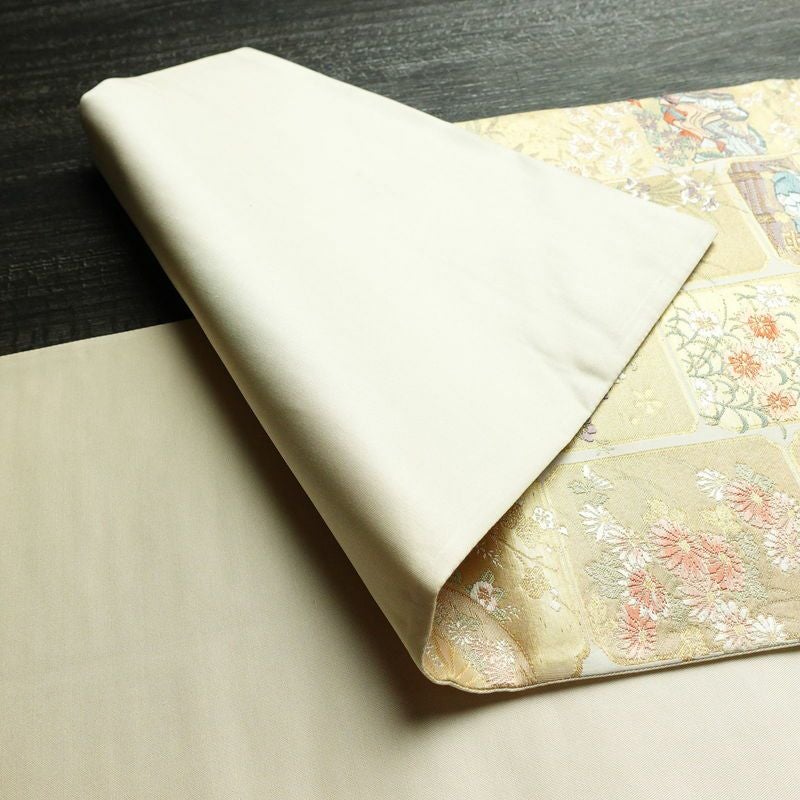 袋帯 六通柄 フォーマル用 正絹 人物・動物柄 箔 金糸 帯 金・銀_画像9