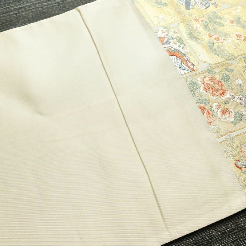 袋帯 六通柄 フォーマル用 正絹 人物・動物柄 箔 金糸 帯 金・銀_画像14