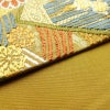 袋帯 六通柄 フォーマル用 正絹 古典柄 箔 金糸 帯 黄・黄土色_画像12