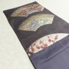 袋帯 清水六兵衛 名匠古稀彩華扇文 六通柄 フォーマル用 正絹 古典柄 箔 金糸 帯 紫・藤色_画像14