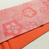 名古屋帯 全通柄 良品 絞り 正絹 花柄 通し仕立て 帯 ピンク_画像11