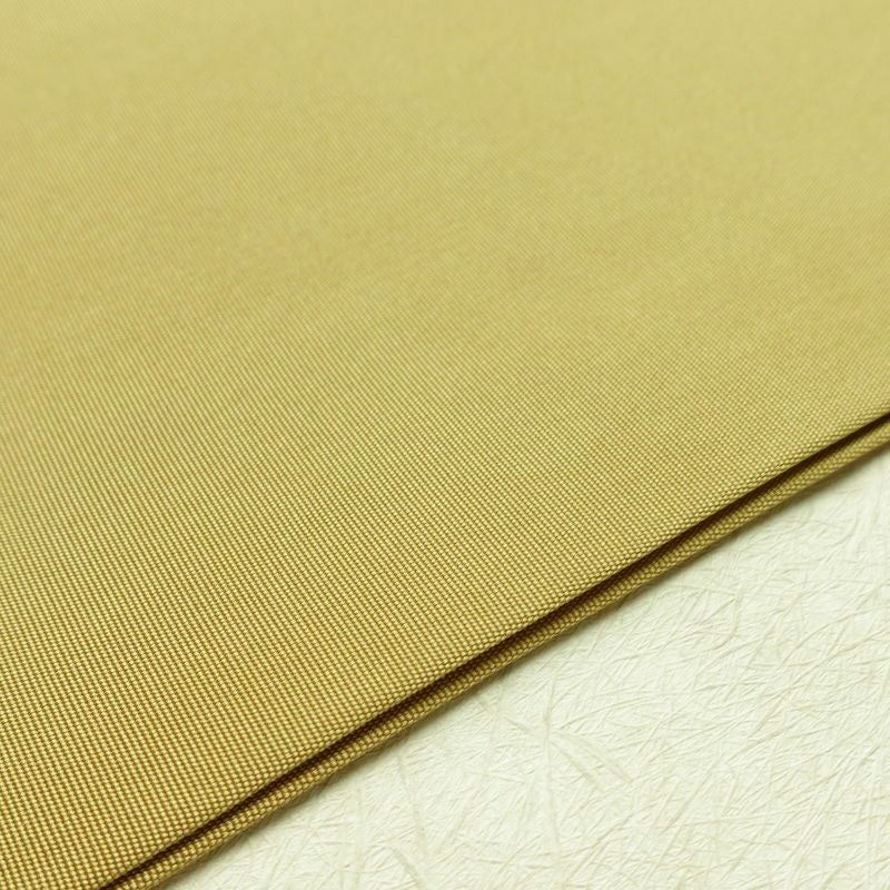 名古屋帯 全通柄 良品 正絹 無地 名古屋仕立て 帯 黄・黄土色_画像10