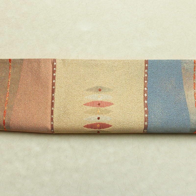 袋帯 六通柄 良品 フォーマル用 正絹 幾何学柄・抽象柄 箔 金糸 帯 多色使い_画像14