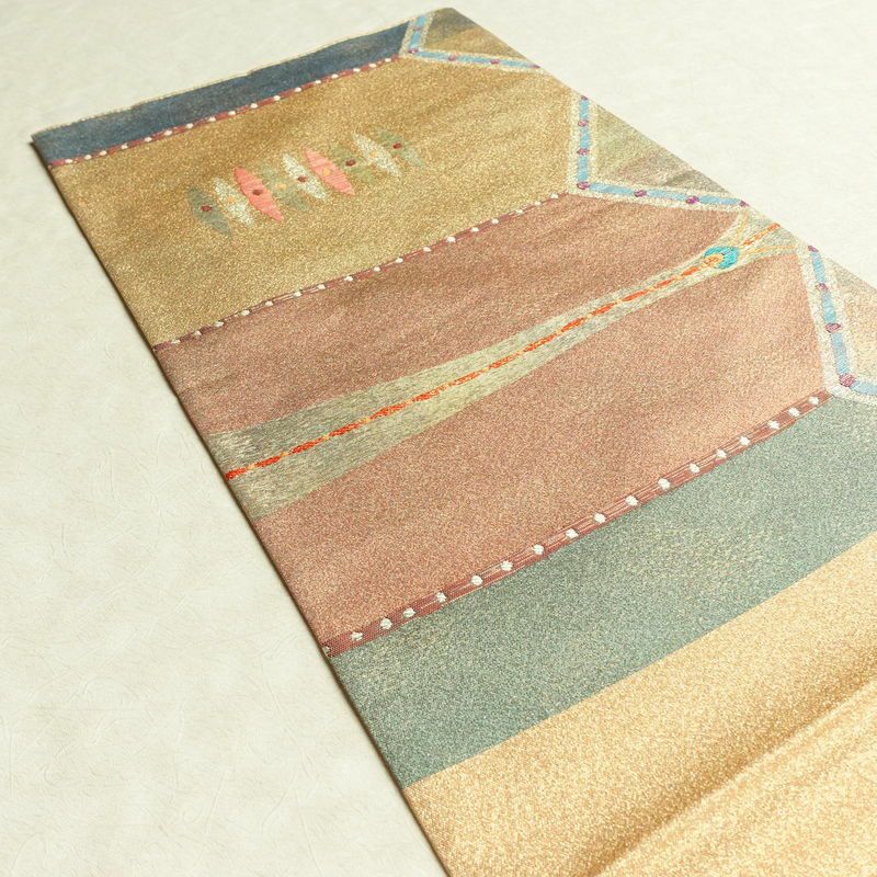 袋帯 六通柄 良品 フォーマル用 正絹 幾何学柄・抽象柄 箔 金糸 帯 多色使い_画像18