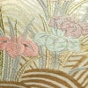 袋帯 太鼓柄 フォーマル用 正絹 人物・動物柄 箔 金糸 銀糸 帯 銀通し 菖蒲 クリーム_画像3